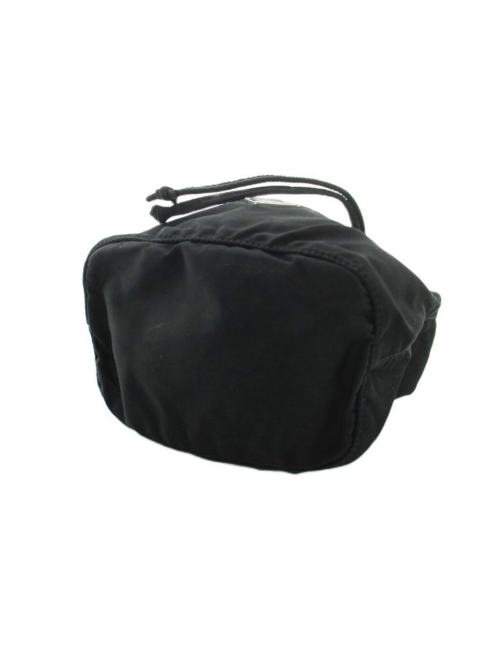 Prada Drawstring Pouch Vanity Nylon Triangle Plate Black - Picture 4 of 6